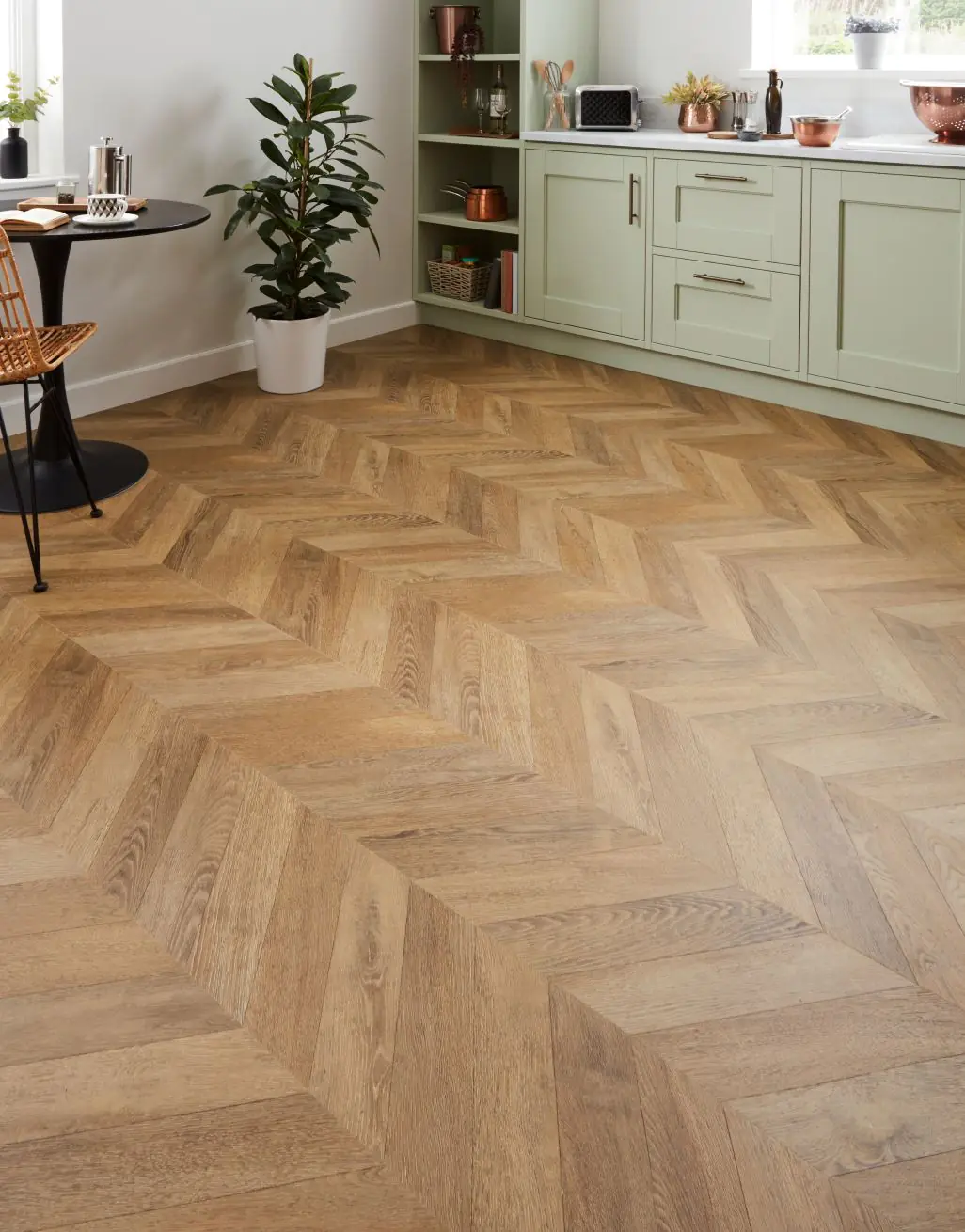 Heritage Butterscotch Oak Chevron Flooring